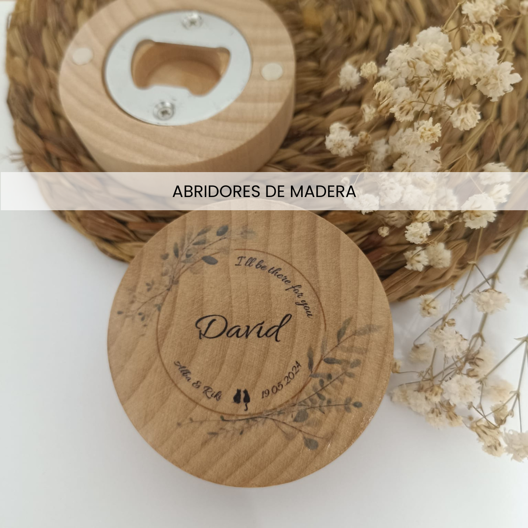 Abridor bambú magnético personalizado